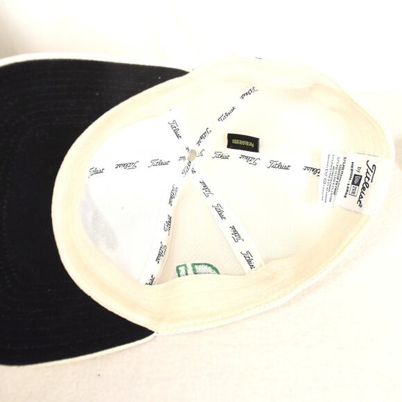 Titleist Ballcap White  Mesh Hat Navy Green Embroidery Spellout FJ Pro V1 M/L - Picture 7 of 10